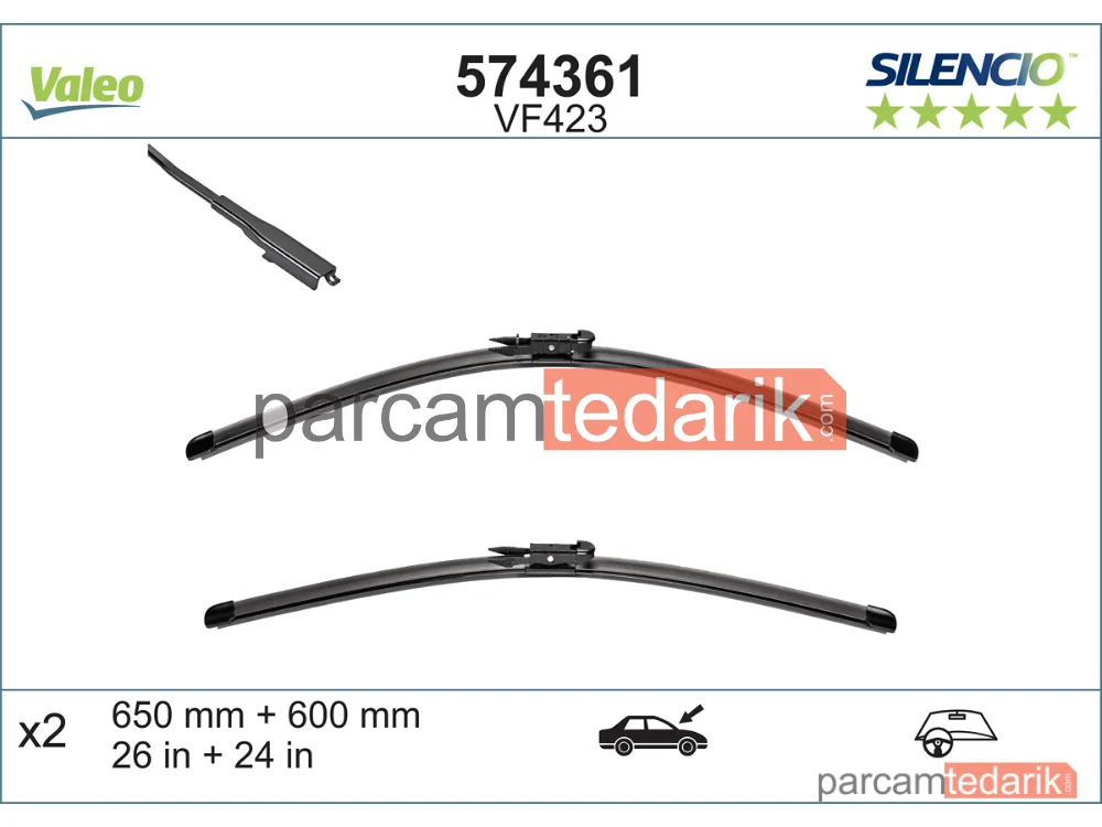 574361 | Silecek Süpürgesi (600 mm) — Mercedes-Benz Sprinter 5-t, Mercedes-Benz Sprinter 3,5-t